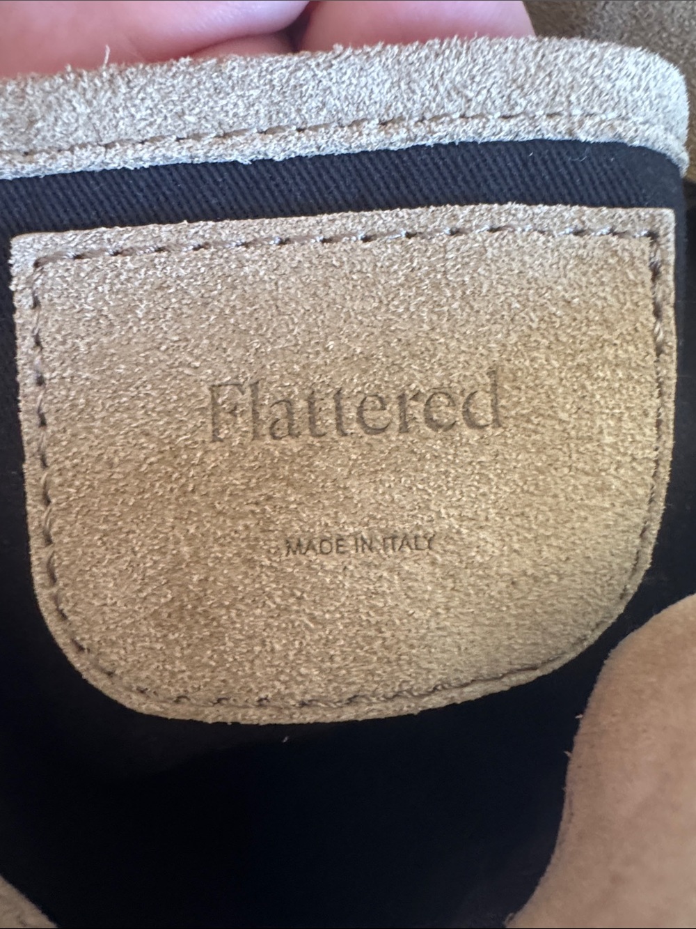 Flattered Tan Suede Clutch - Picture 5 of 7